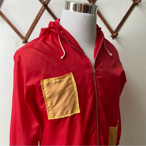 1980s Vintage Hooded Windbreaker Water Repellent Jacket - Picture 5 of 14